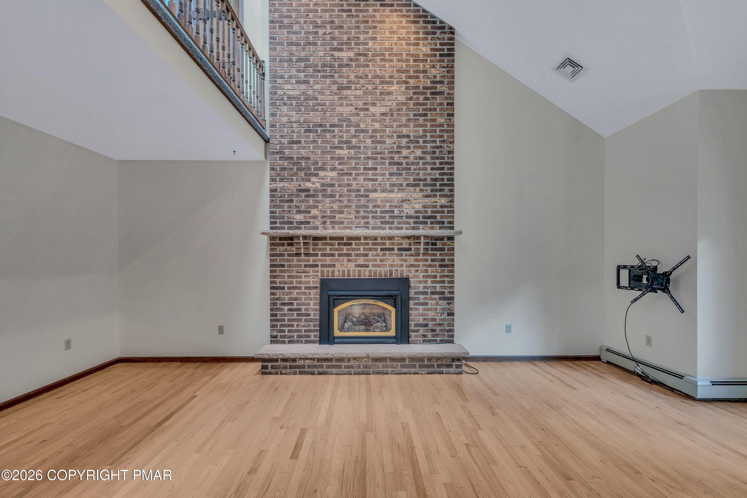 Brick faced fireplace - 113 Ponder Lane, Scotrun, PA 18355, Scotrun