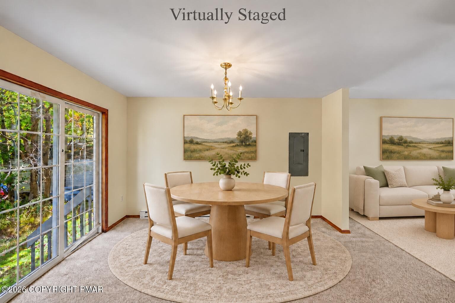 Dining Area - Virtually Staged - 7193 Falstaff Drive, Tobyhanna, PA 18466, Tobyhanna