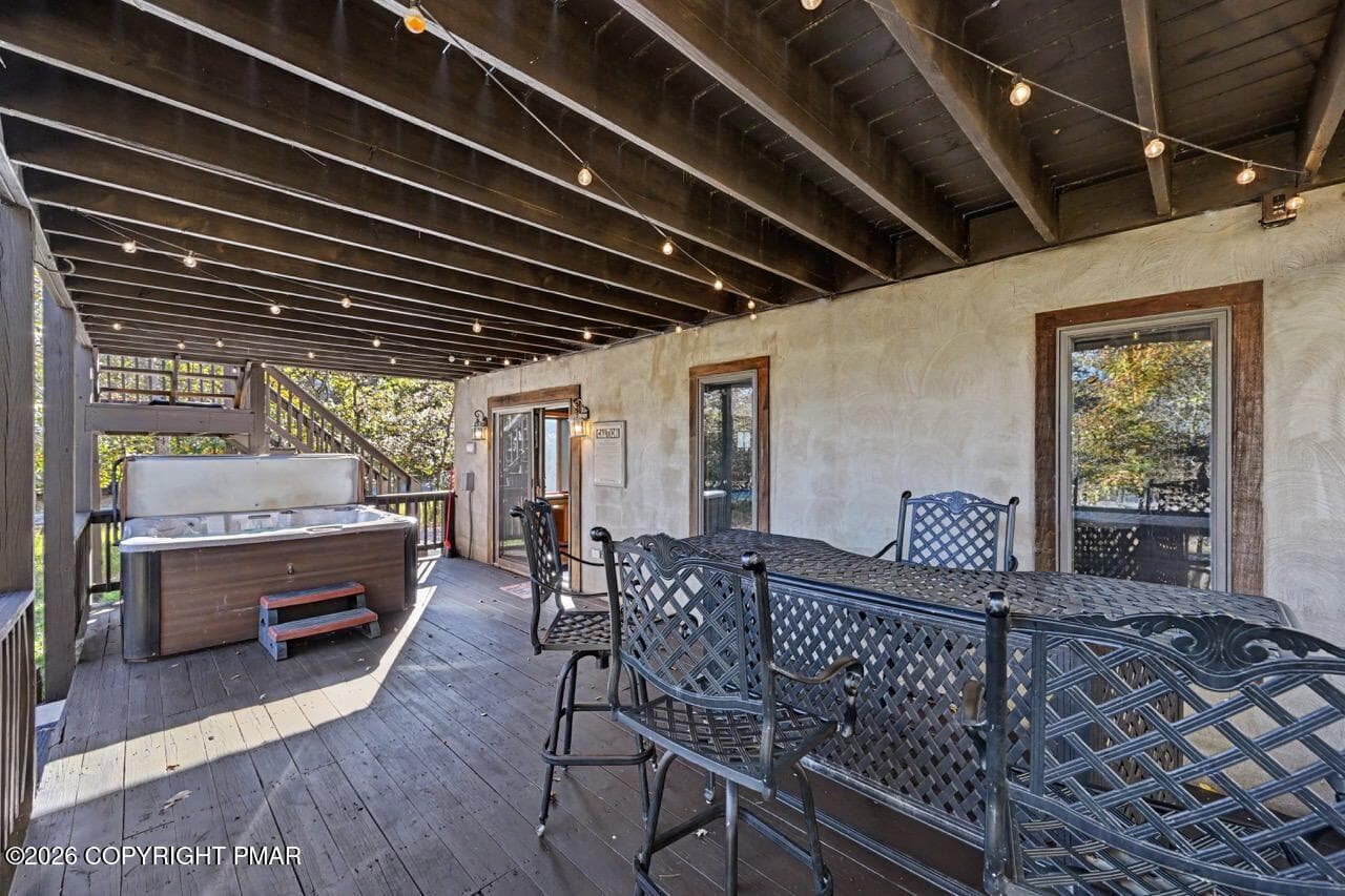 Lighted lower deck - 101 Tennyson Circle, Albrightsville, PA 18210, Albrightsville