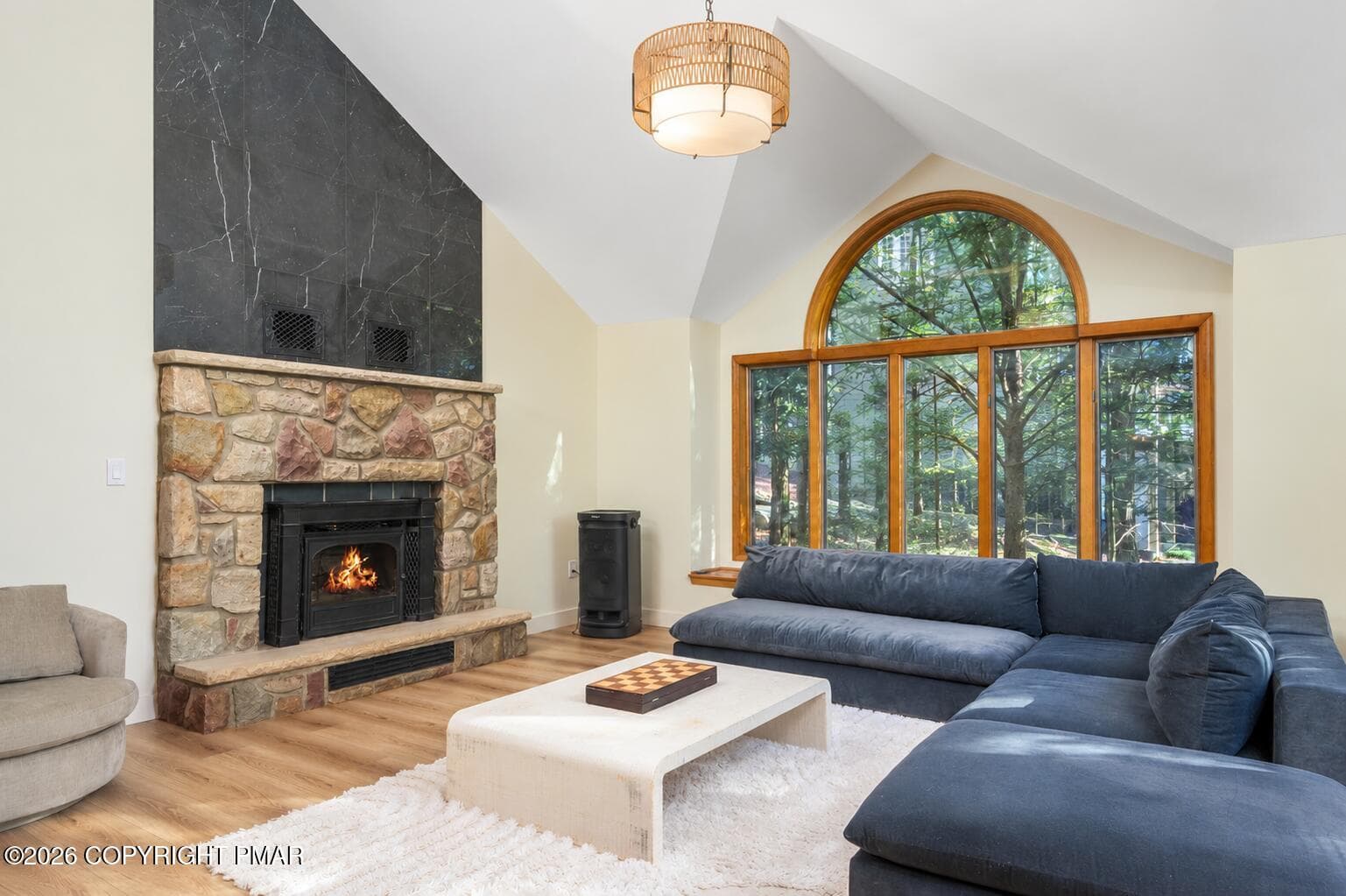 TV-Free Cozy Fireplace Living Room - 67 Lakeview Timbers Drive, Gouldsboro, PA 18424, Gouldsboro