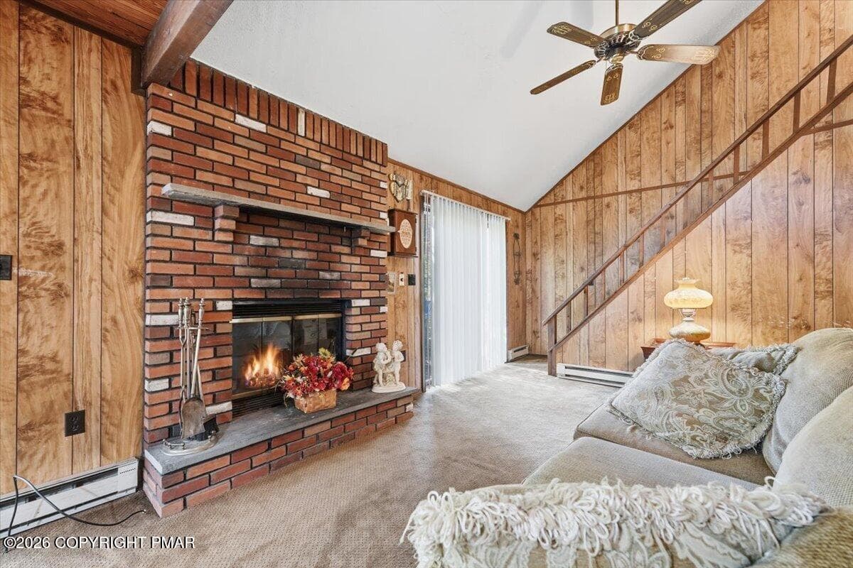 Living Room Fireplace - 145 Canterbury Road, Bushkill, PA 18324, Bushkill