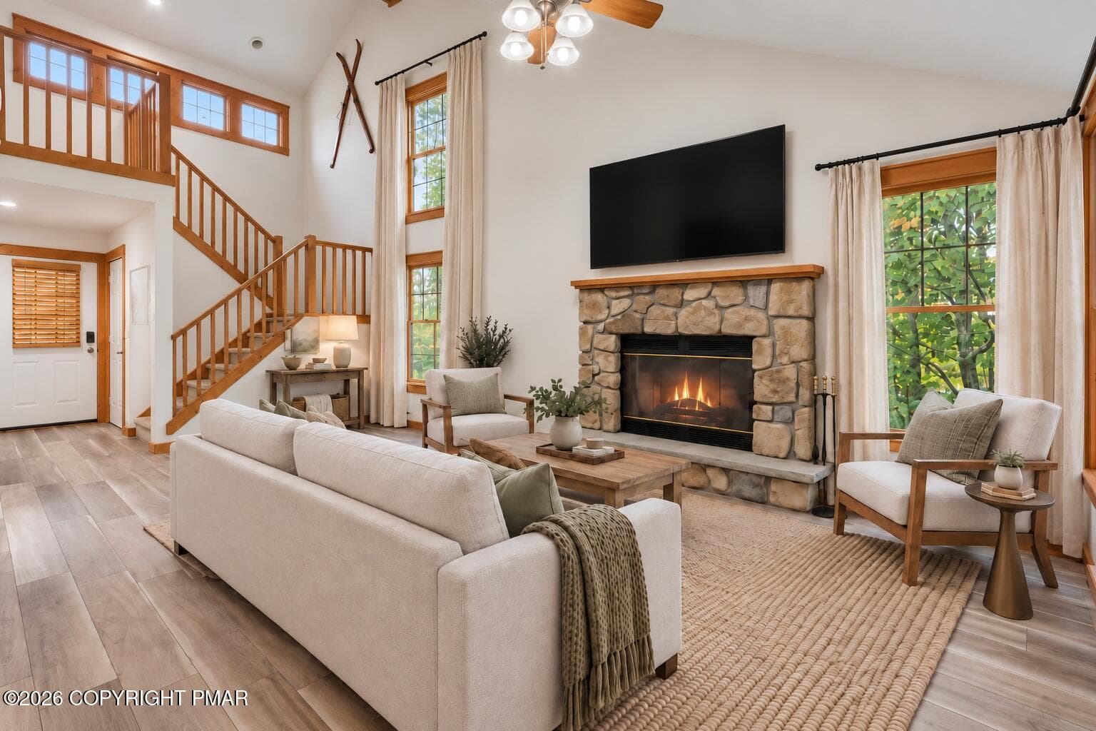 Living Room 1 staged - 142 Pine Court, Tannersville, PA 18372