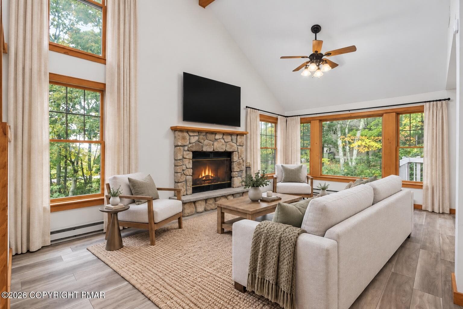 Living Room 2 staged - 142 Pine Court, Tannersville, PA 18372
