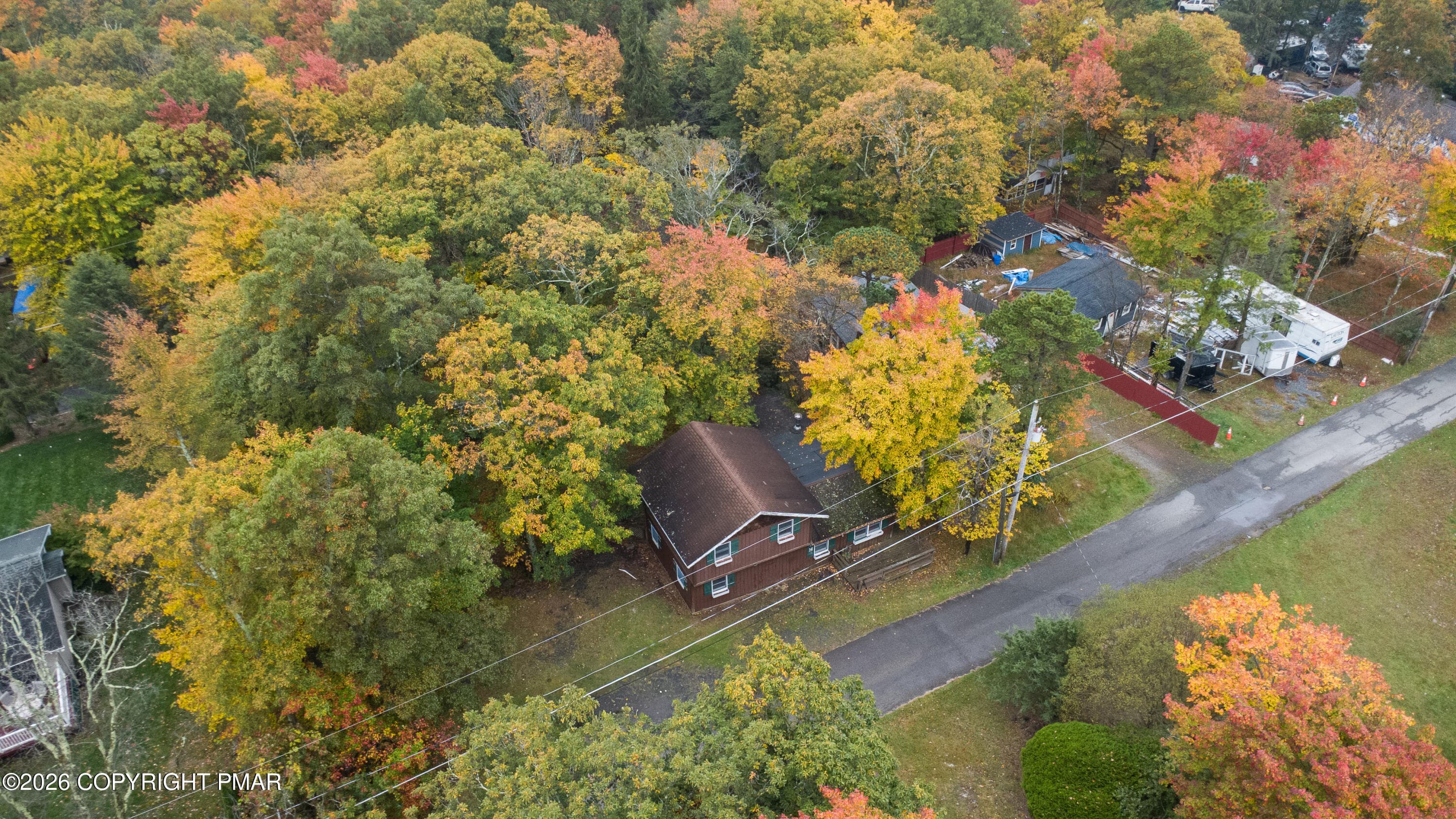 005-Front-and-Wooded-Lot-Aerial - 134 Buck Fever Trail, Scotrun, PA 18355, Scotrun