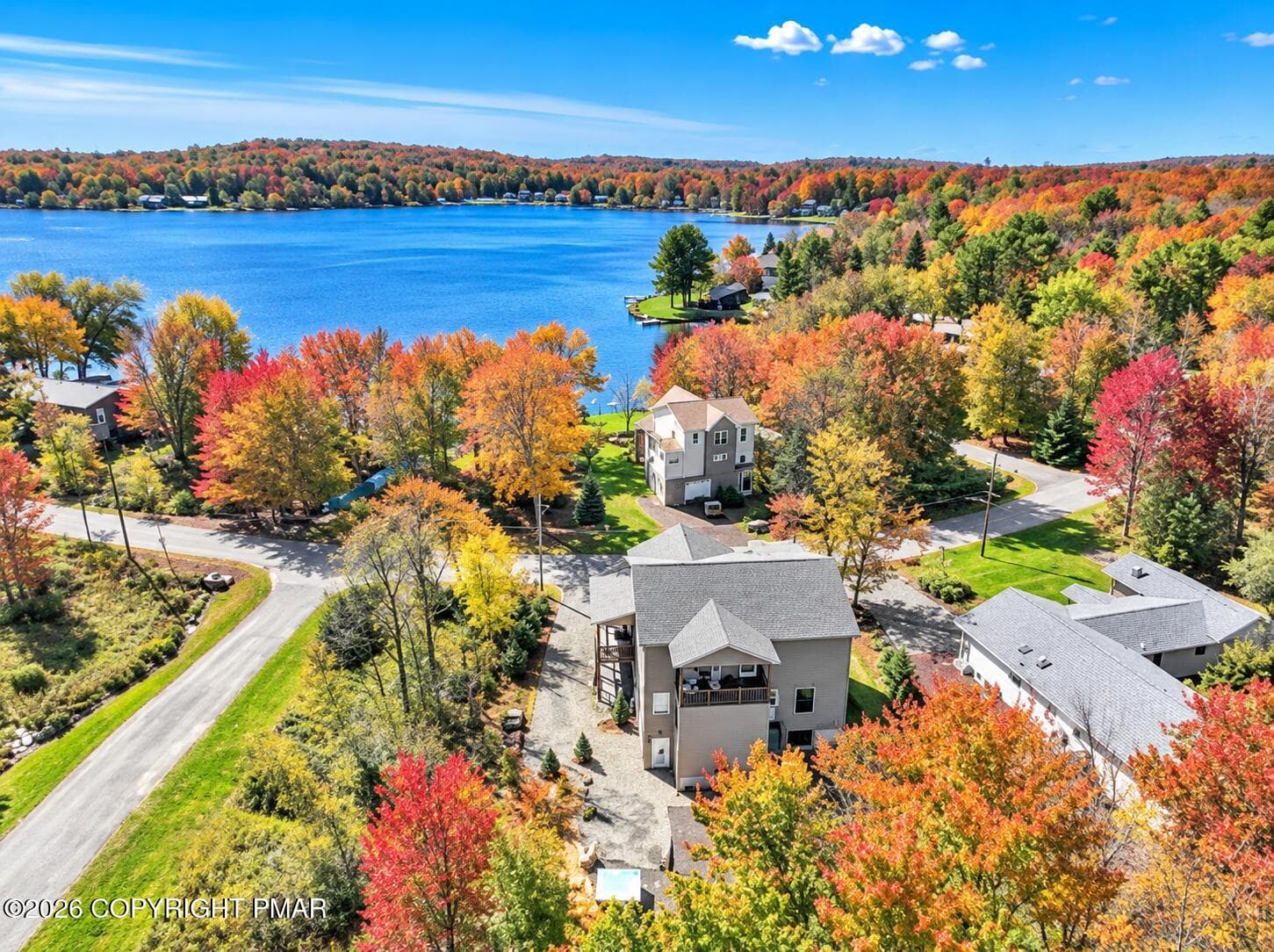 Autumn Lakeside Neighborhood Overlook - 7669 Lake Shore Drive, Pocono Lake, PA 18347