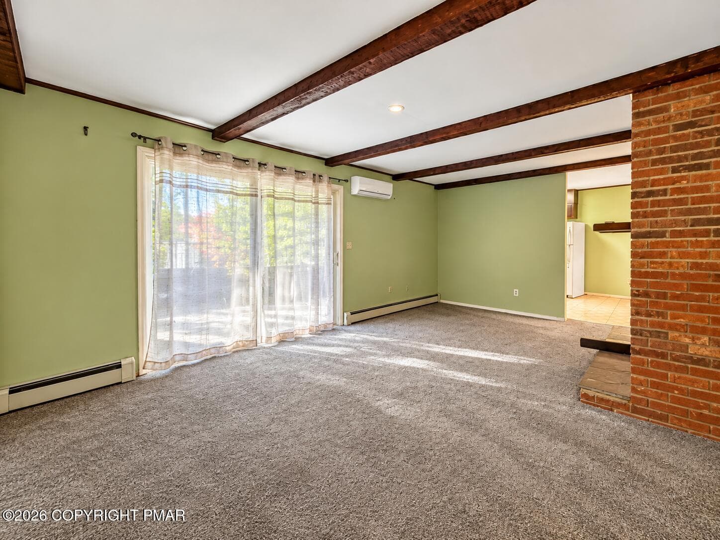 Family Room with Brick Hearth - 222 Lily Street, Saylorsburg, PA 18353, Saylorsburg