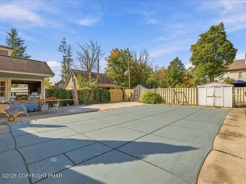 Rear with Cabana & Inground Pool - 114 Analomink Street, East Stroudsburg, PA 18301, East Stroudsburg