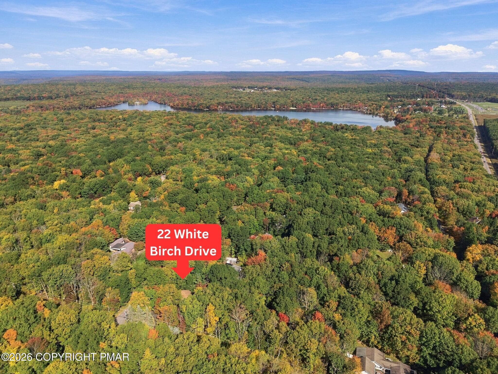 Aerial View in a Lake Community - 22 White Birch Drive, Jim Thorpe, PA 18229