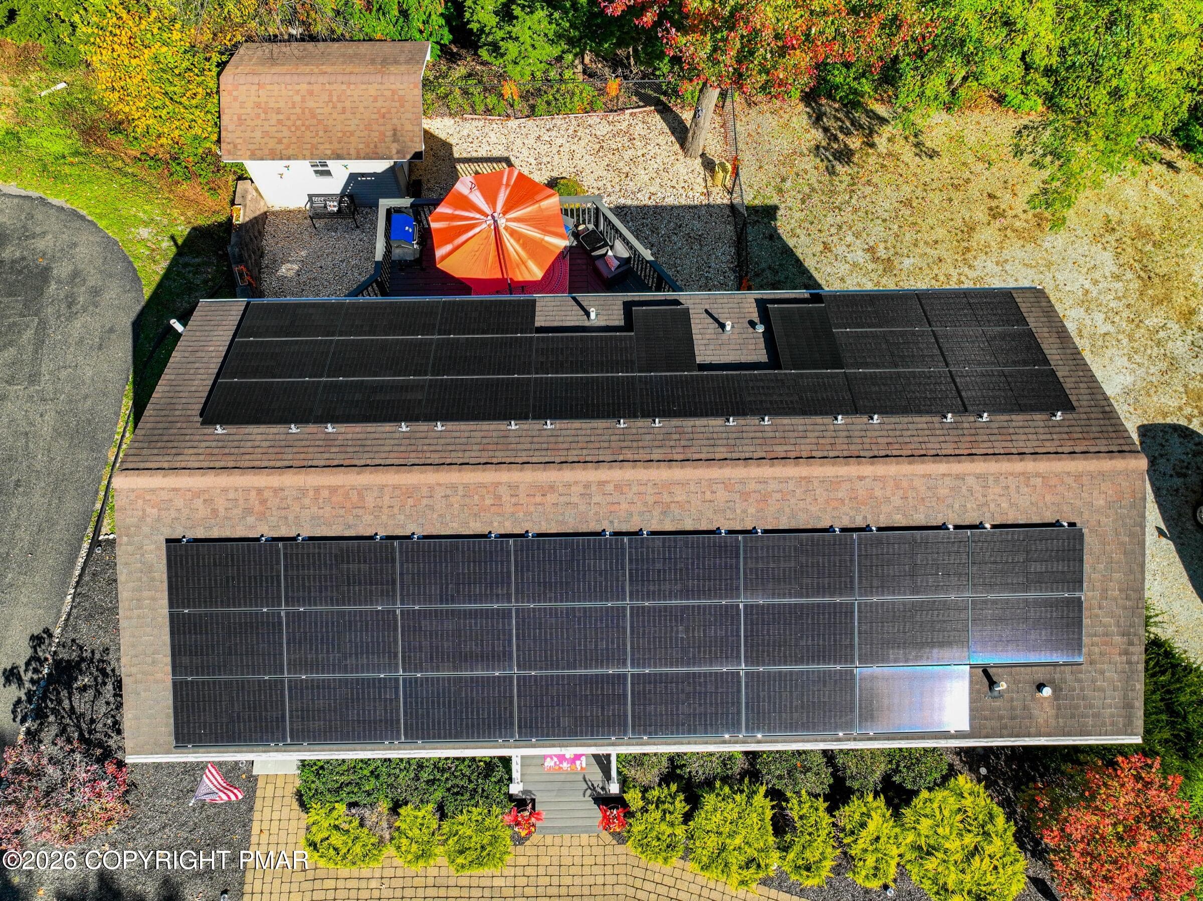 Aerial view of home - 398 Center Road, Lehighton, PA 18235