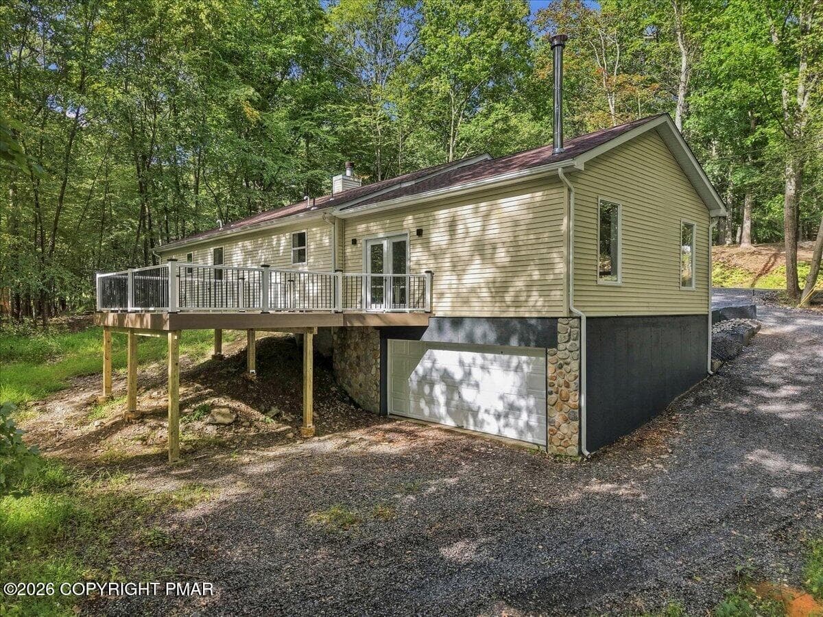 back/garage - 2110 Owl Pass Road, Bushkill, PA 18324