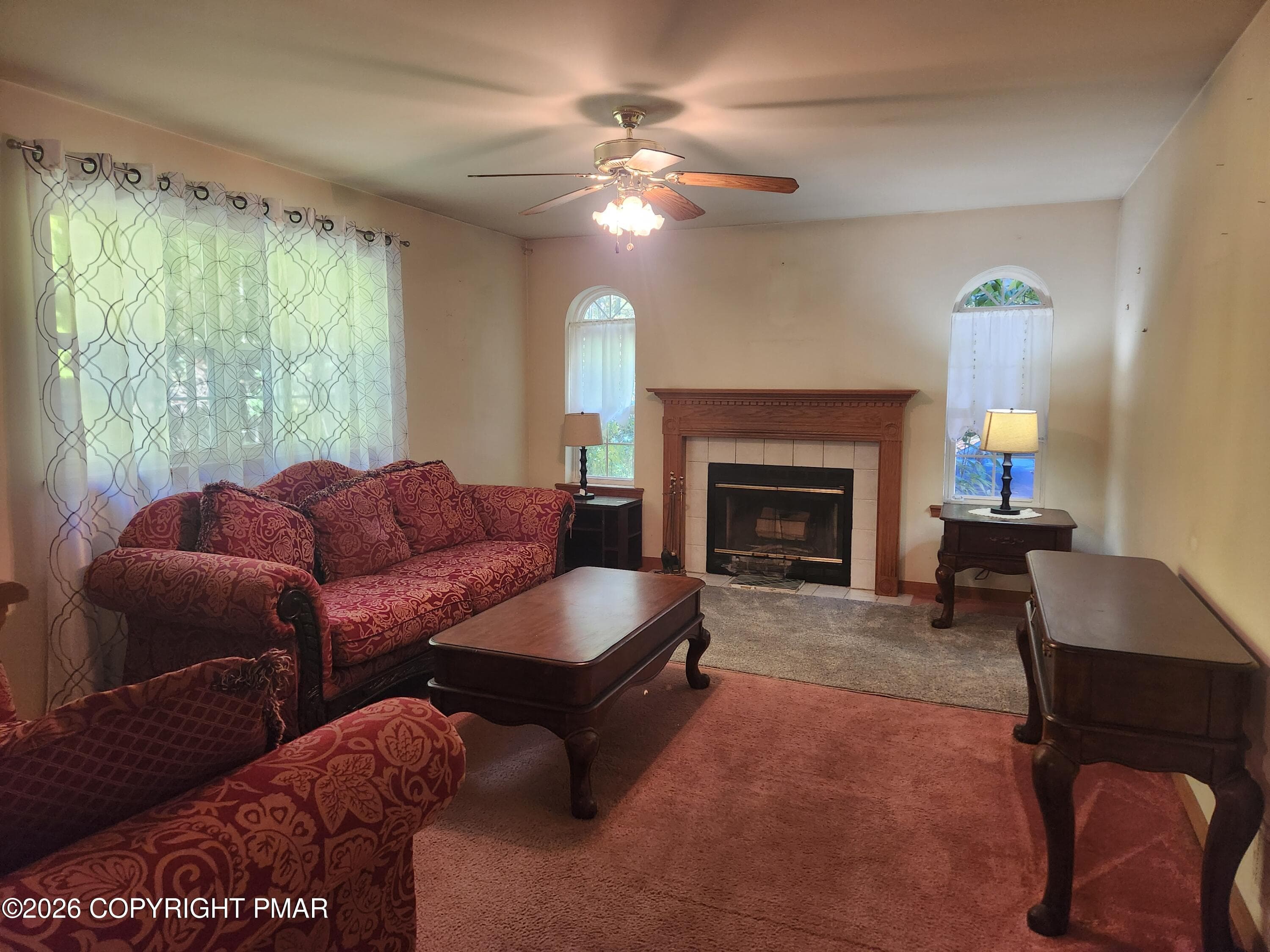Familyroom with fireplace - 296 Harvest Hill Drive, Effort, PA 18330