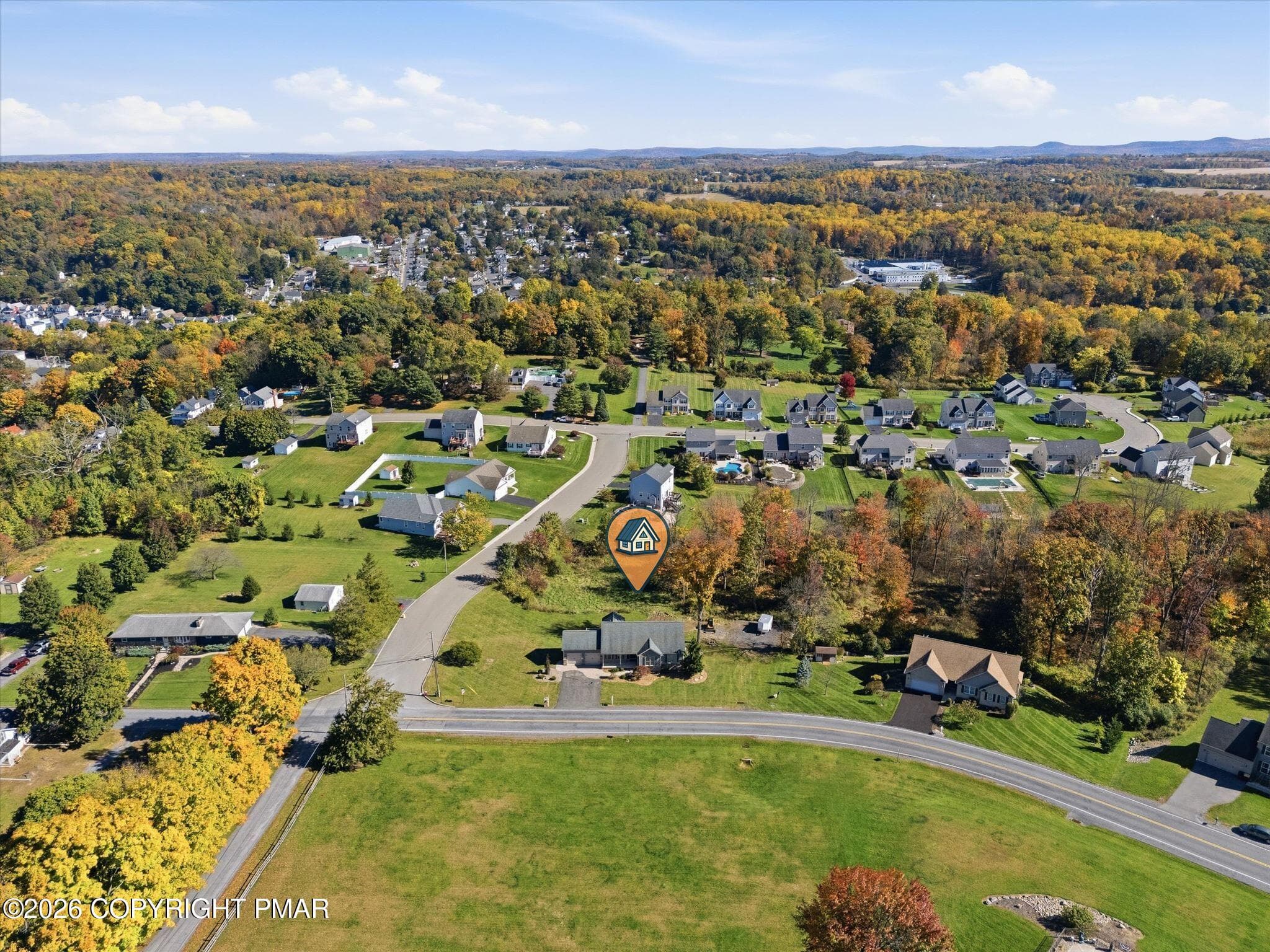 Aerial Home View - 22 Greentree Drive, Bangor, PA 18013