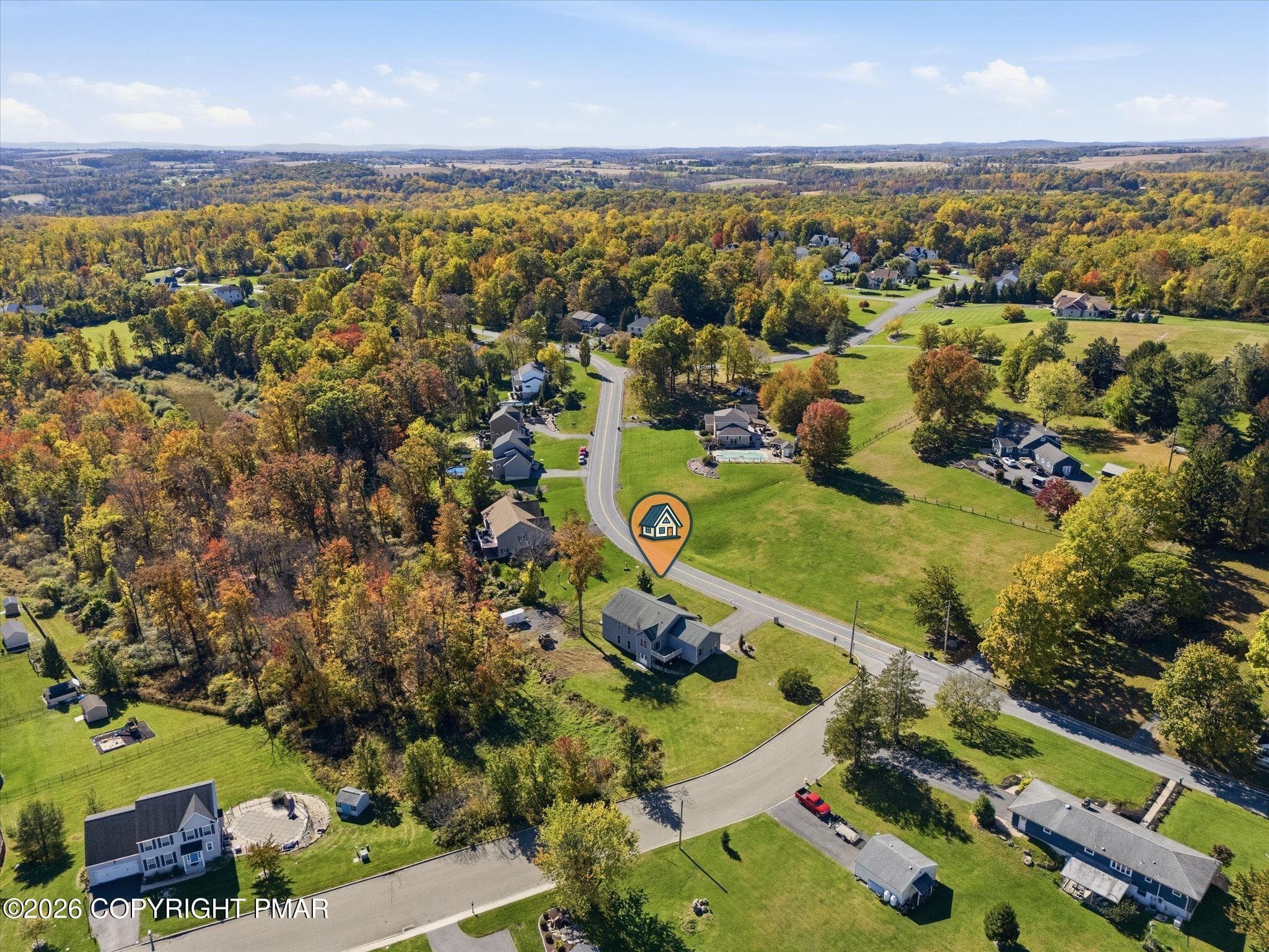 Aerial Home View - 22 Greentree Drive, Bangor, PA 18013