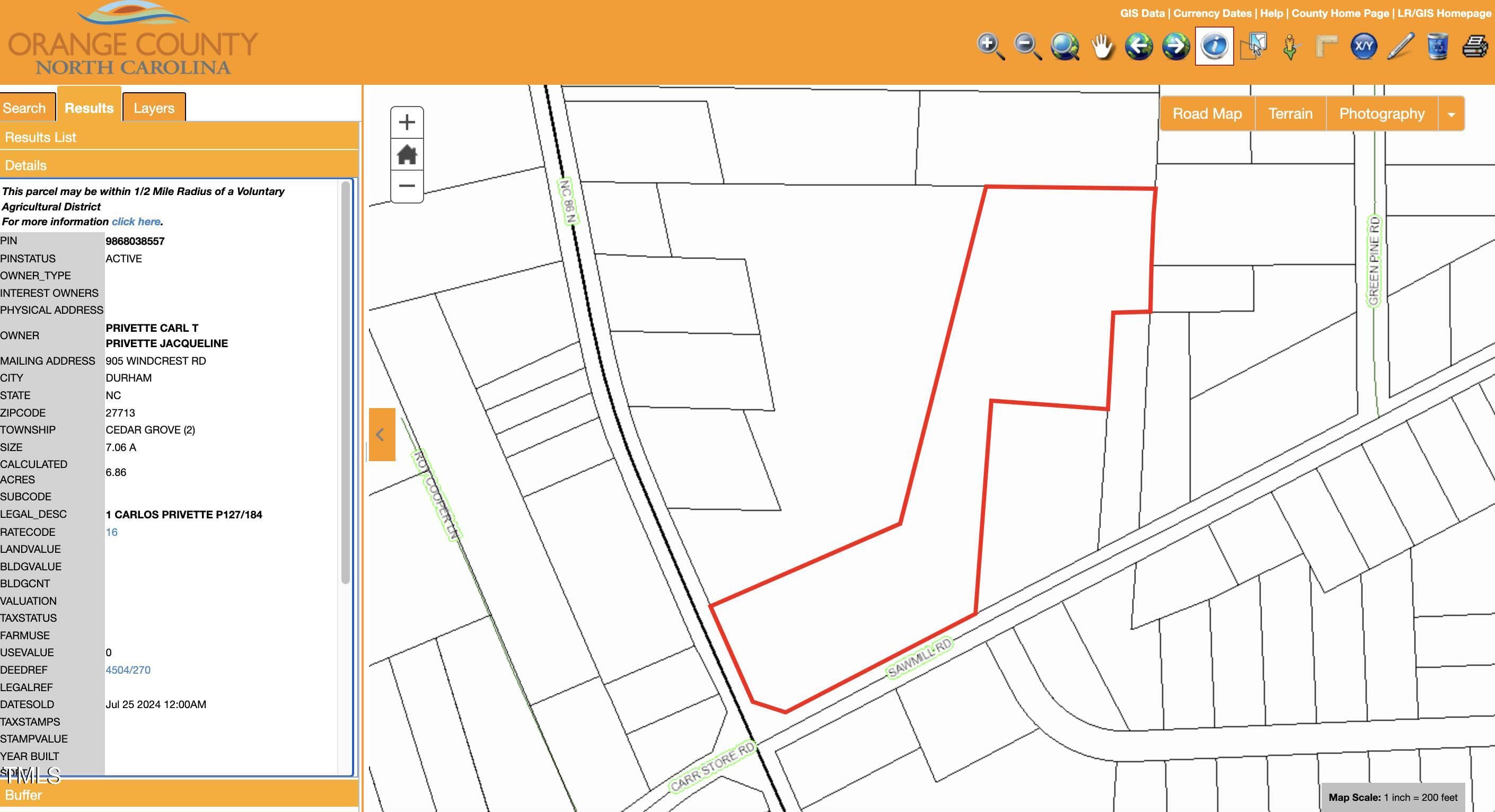 Screenshot 2024-08-13 at 1.21.51PM - 0 Sawmill, Cedar Grove, NC 27231