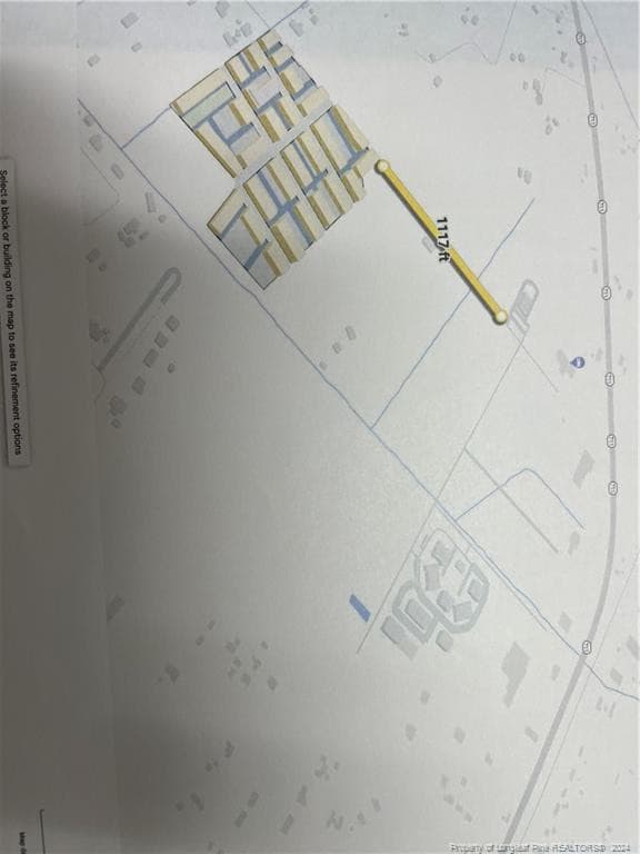map showing distance to sewer - Redmond Road, Pembroke, NC 28372