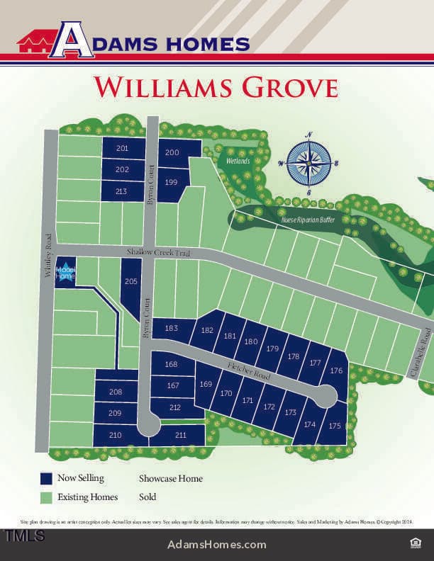 Williams Grove Site Map - 8400 Shallow Creek Trail (model Home), Bailey, NC 27807