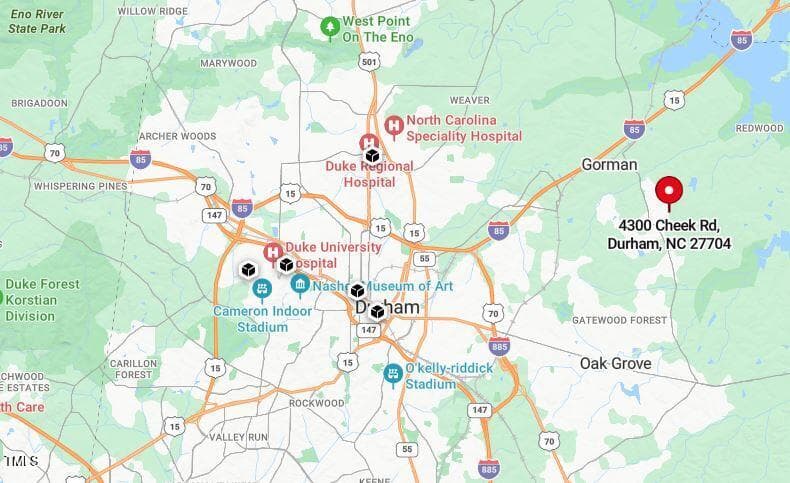 Map - 4300-4304 Cheek Road, Durham, NC 27704