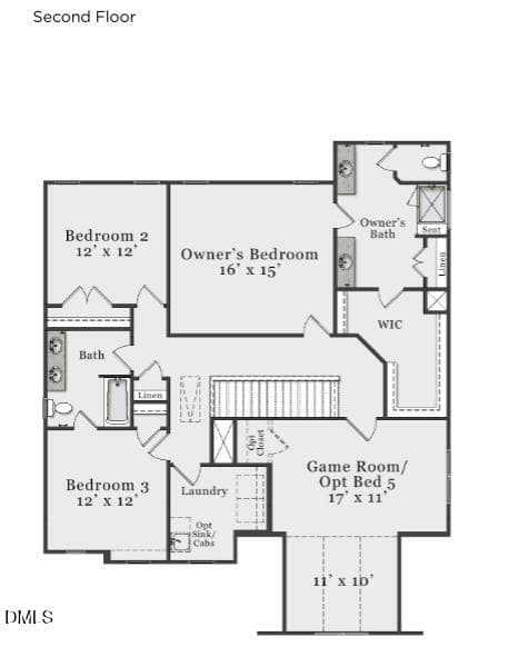 Second Floor Floor Plan - 1108 Prominence Drive, Durham, NC 27712, Durham