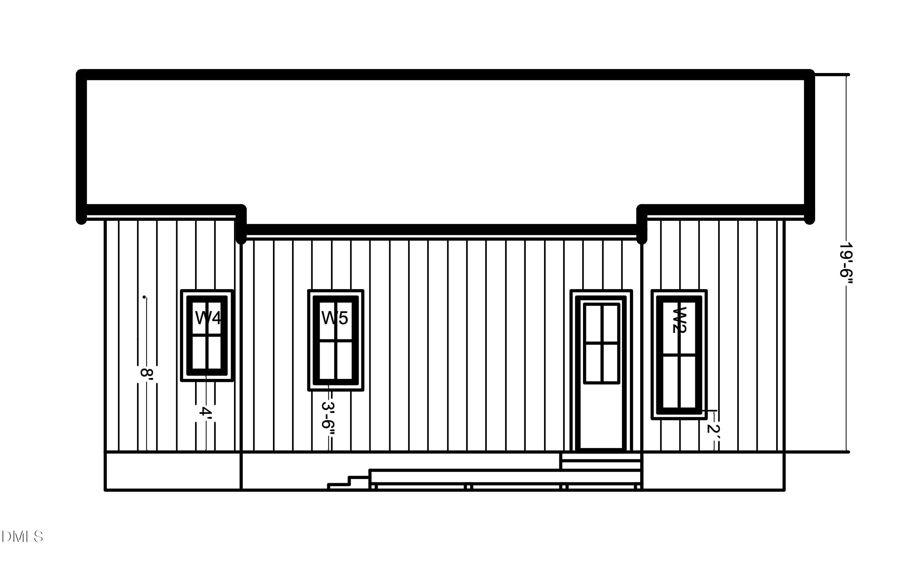 Back Elevation Plan - 3256 Cascade Lane, Durham, NC 27704, Durham