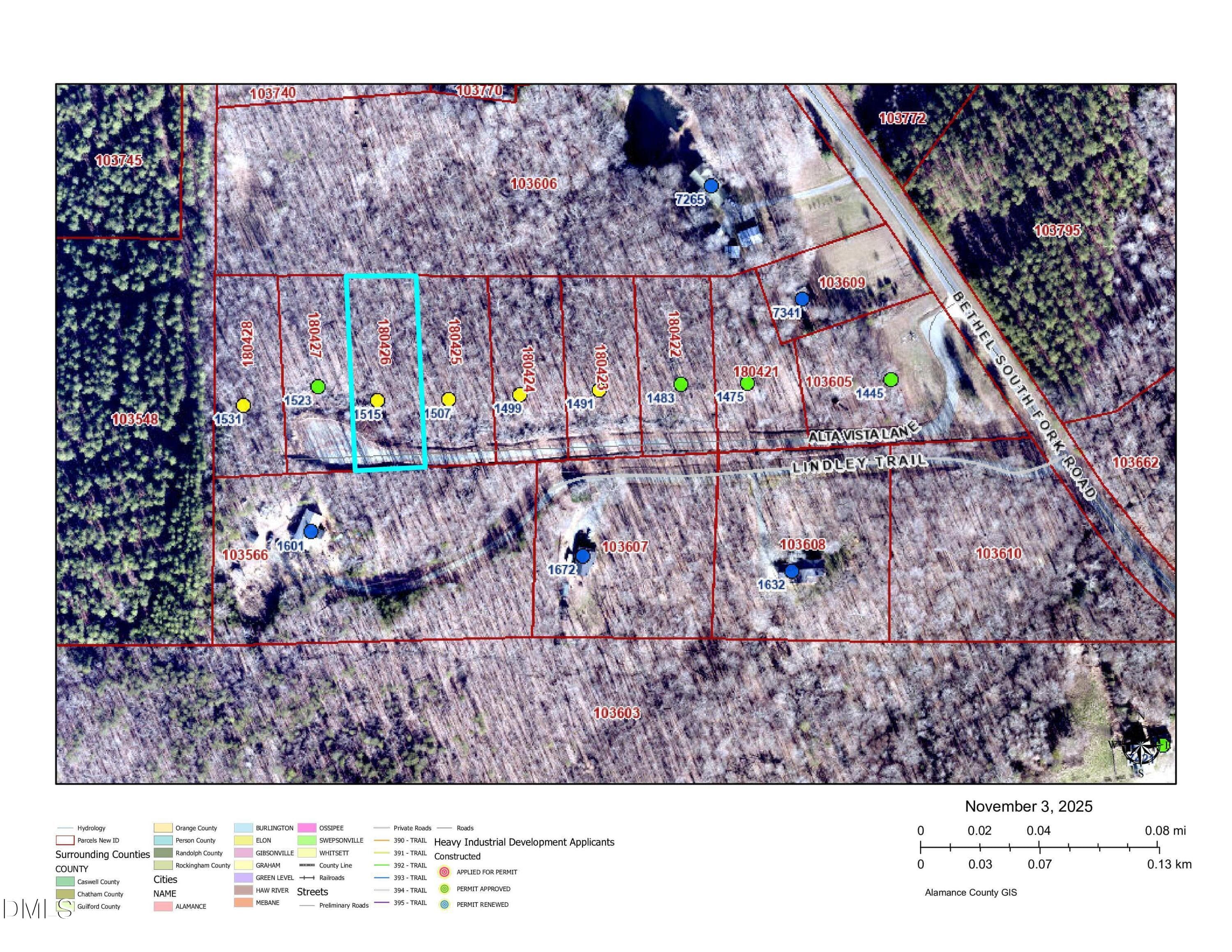 GIS MAP - 1515 Alta Vista Lane, Graham, NC 27253