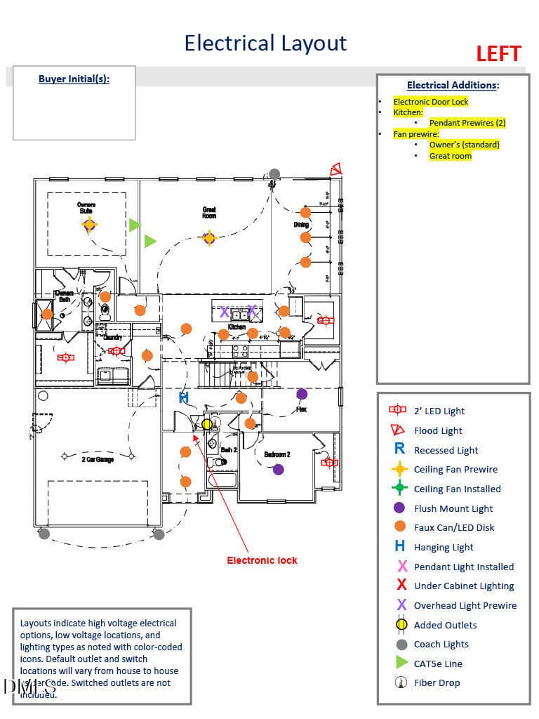 Electrical Layout - First Floor - 144 Golfview Avenue, Benson, NC 27504