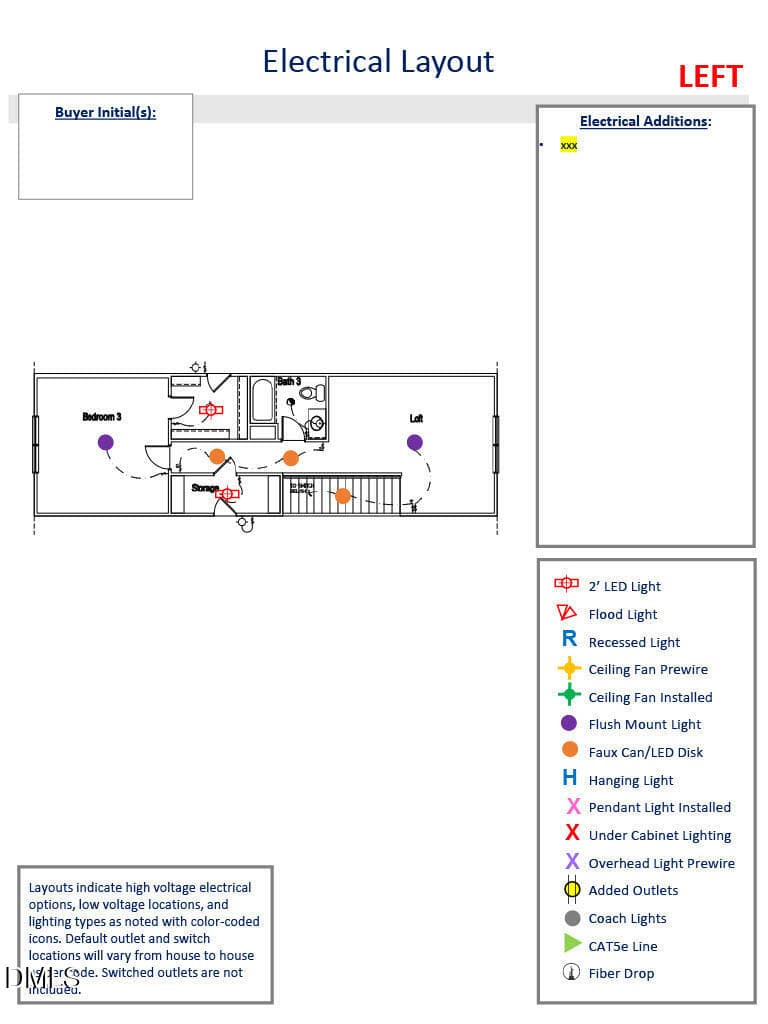 Electrical Layout - Second Floor - 144 Golfview Avenue, Benson, NC 27504