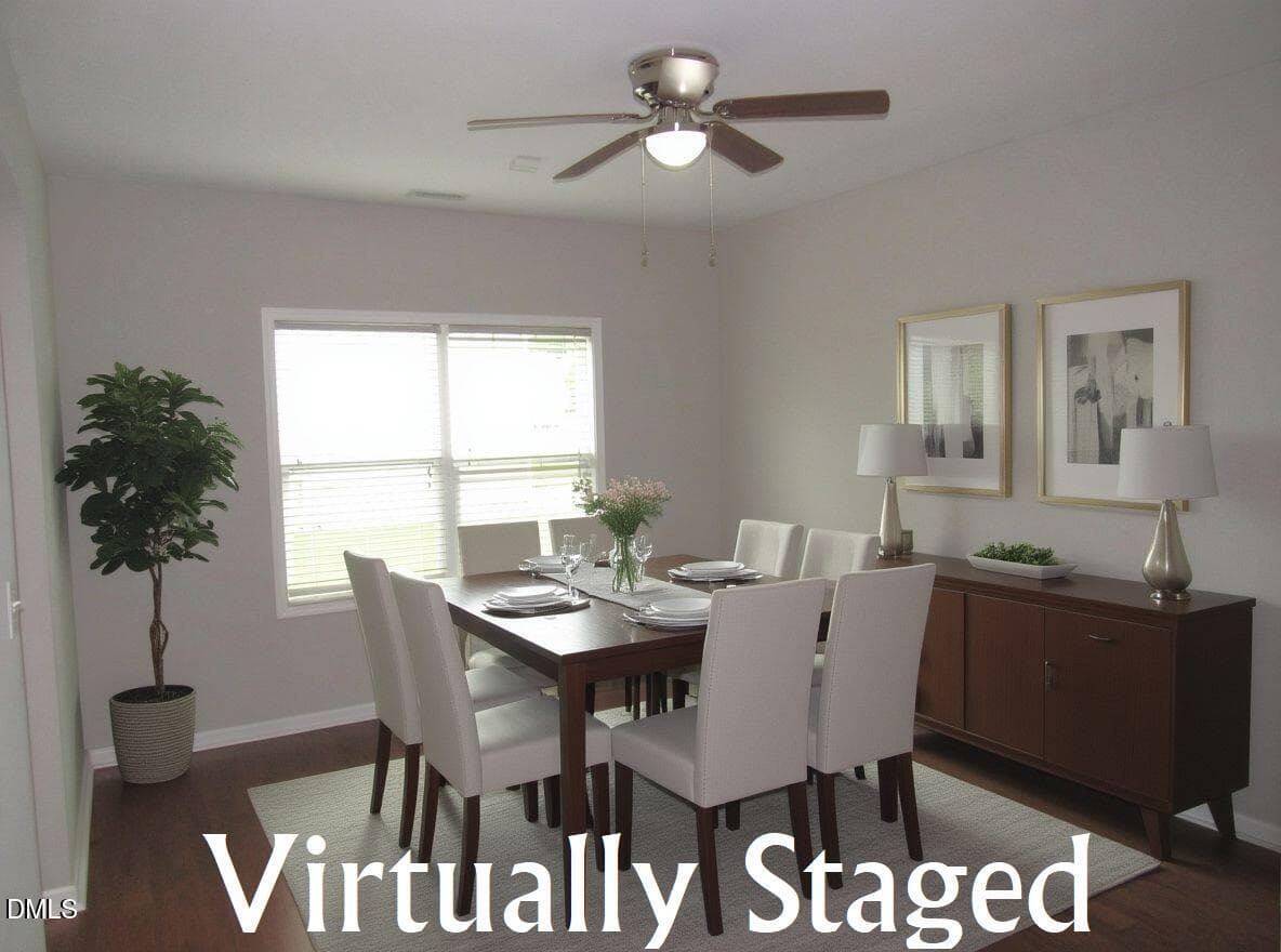 Virtually staged Dining room - 124 Richmond Run, Stem, NC 27581