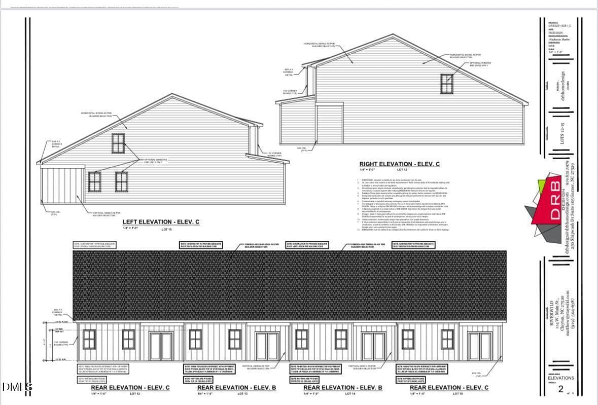 Lots 12-15 White Oak Townhomes Rear Elev - 4429 Dominion Crest Drive, Apex, NC 27523