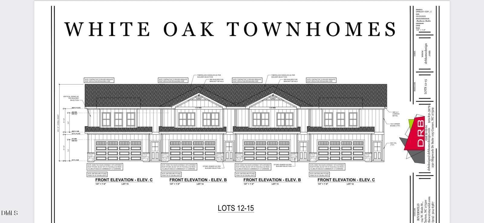 Lots 12-15 White Oak Townhomes Front - 4427 Dominion Crest Drive, Apex, NC 27523