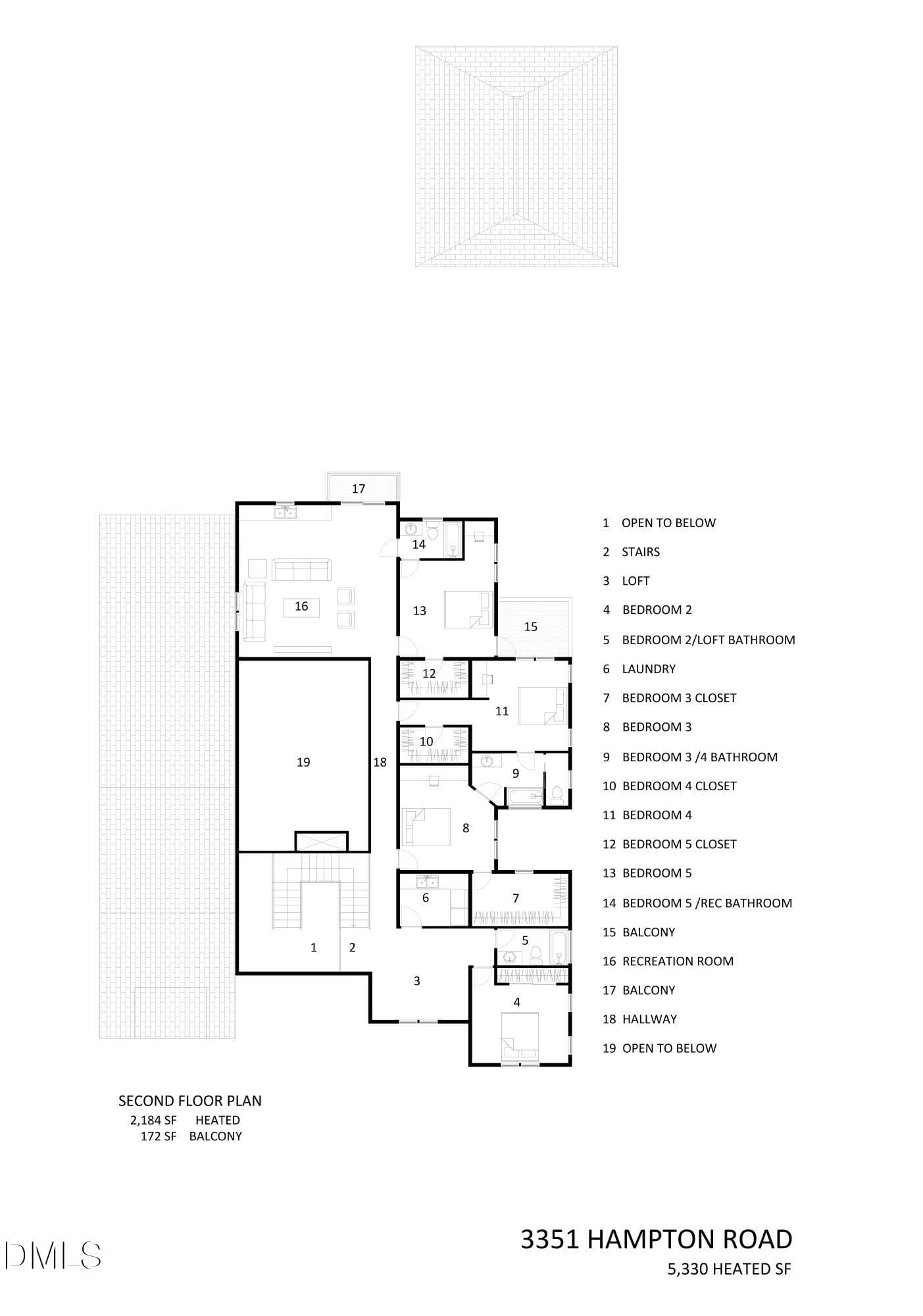 zz-3351_hamptons_secondfloor_v1 - 3351 Hampton Road, Raleigh, NC 27607, Raleigh