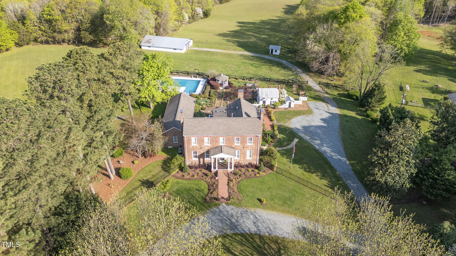 Aerial View - 3542 Bason Road, Mebane, NC 27302
