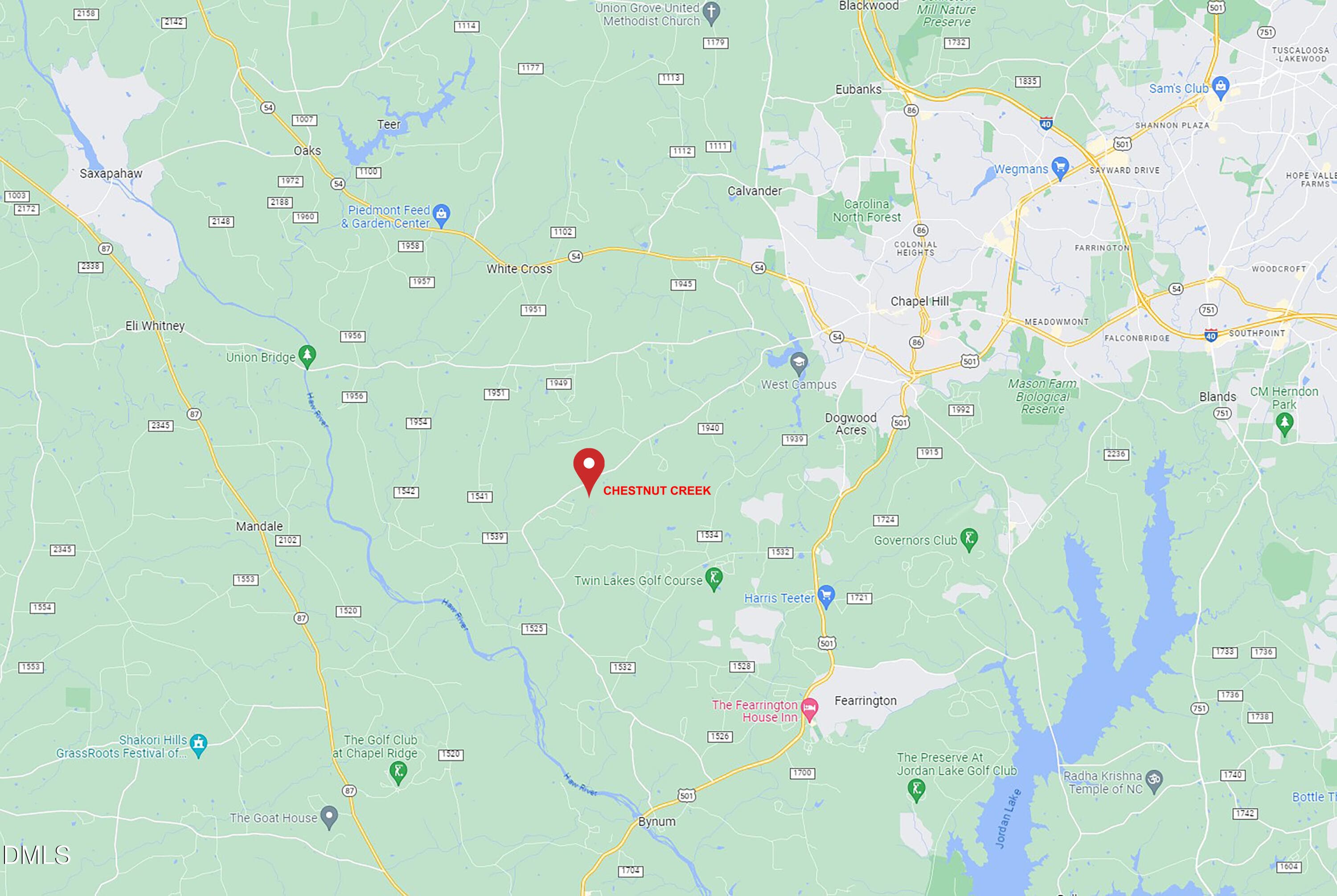 Google Map - 45 Meandering Way Court, Chapel Hill, NC 27516, Chapel Hill