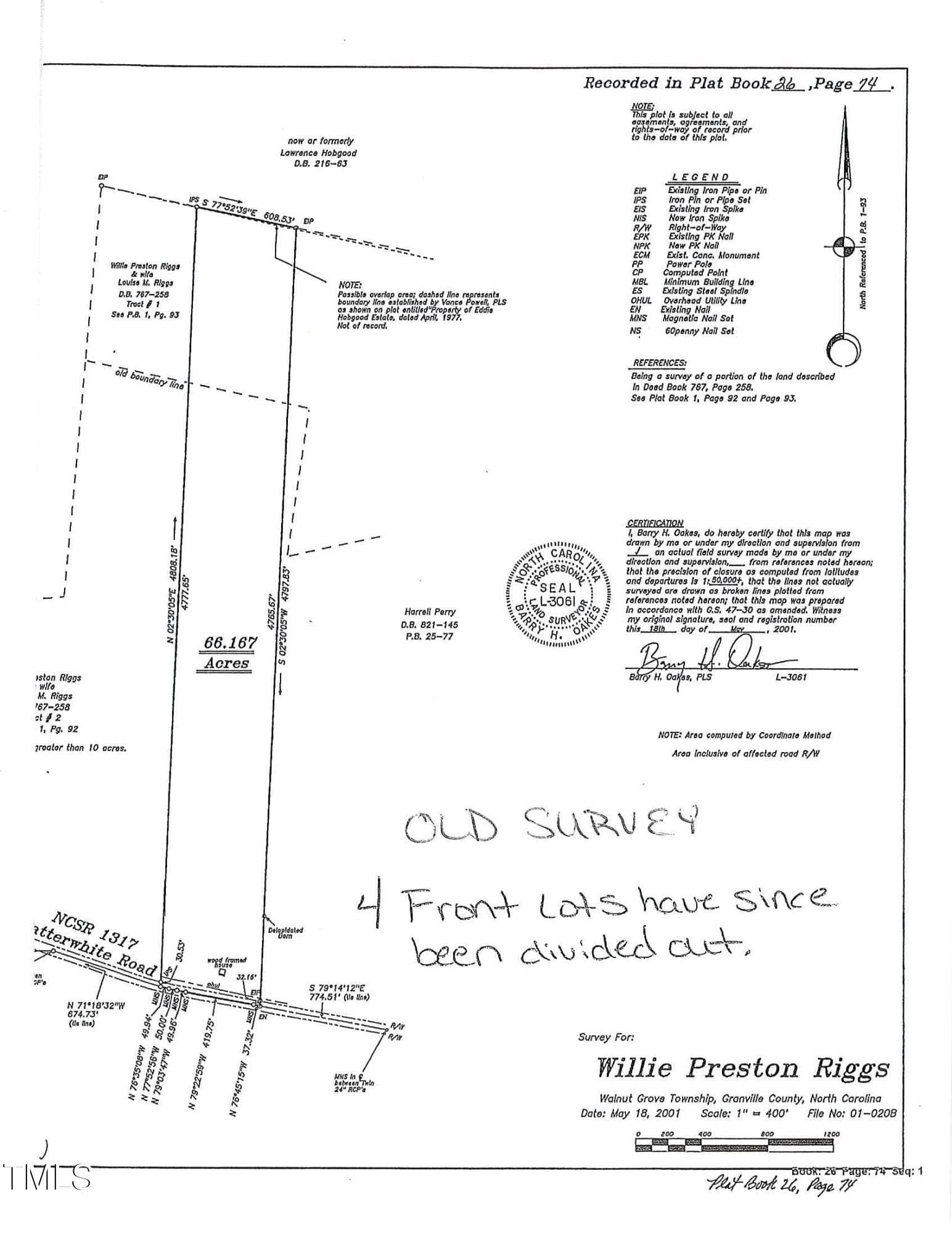 Survey - 1665 Satterwhite Road, Oxford, NC 27565