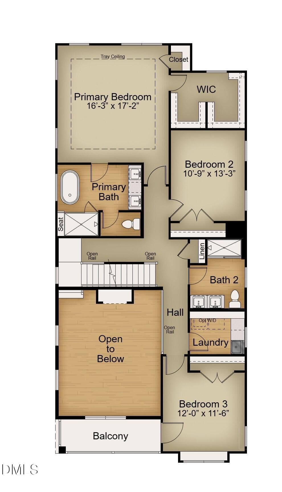 Timothy 2nd Floor with Stairs to 3rd Flo - 2417 Safe Harbour Road, Fuquay Varina, NC 27526