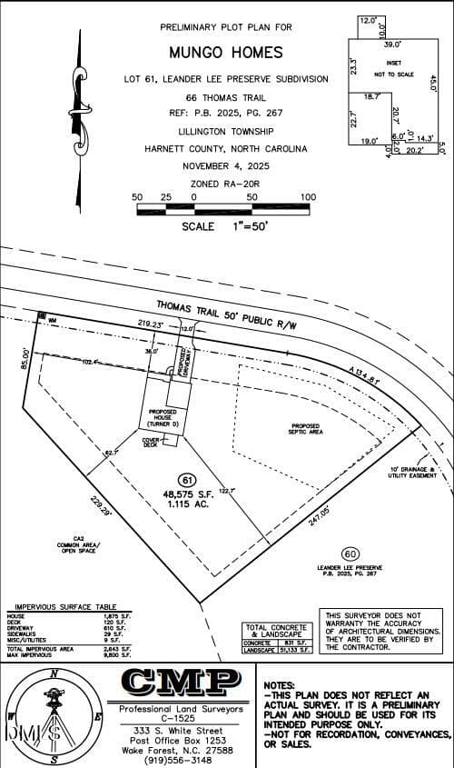 plot plan photo - 66 Thomas Trail 61, Lillington, NC 27546