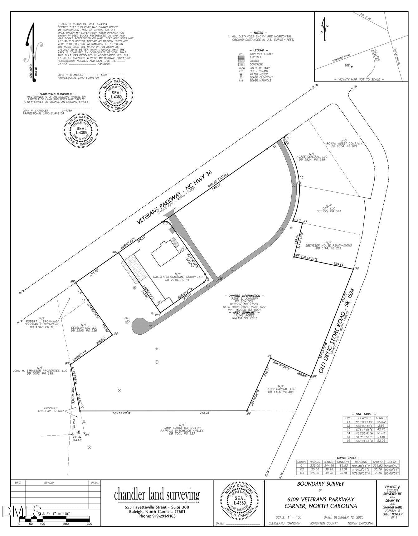 6109VeteranPkwySurvey - 6109 Veterans Parkway, Garner, NC 27529