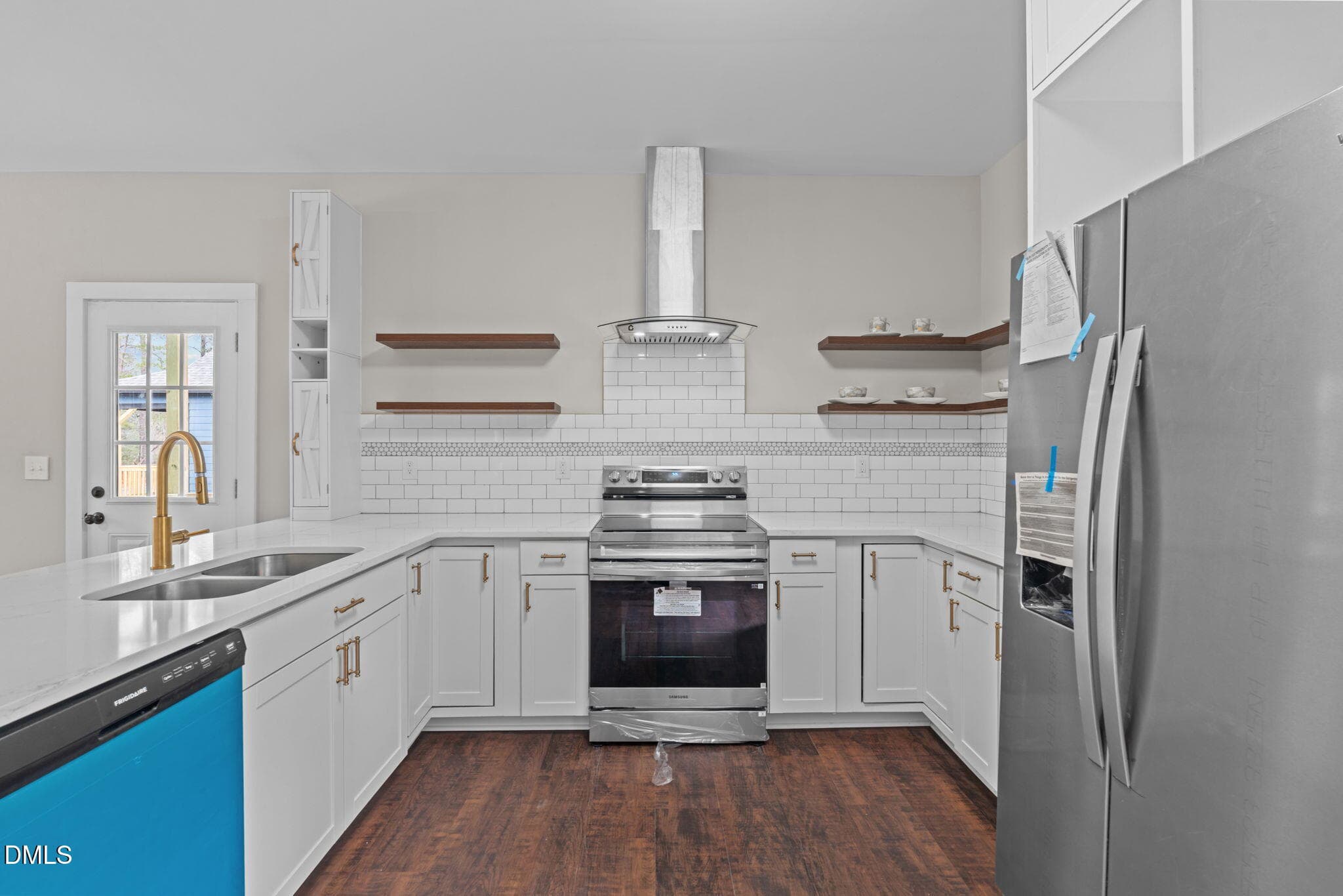 Kitchen w/ Floating Shelves - 151 Creek Bend Drive, Vass, NC 28394