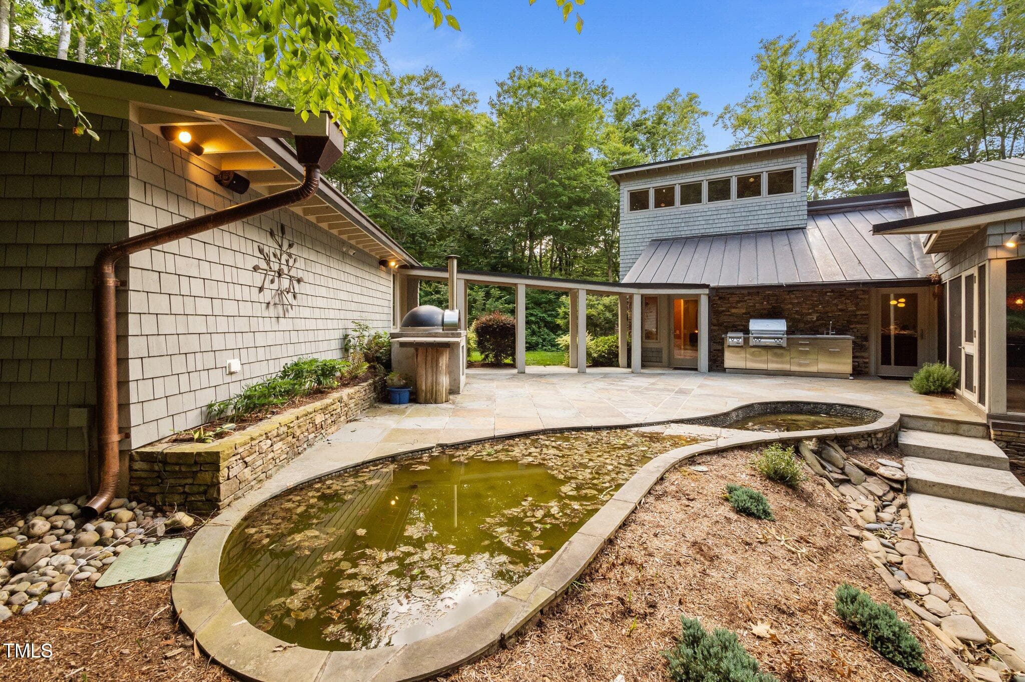 REAR PATIO-WATER FEATURE - 343 Lakewood Pointe Drive, Roxboro, NC 27574