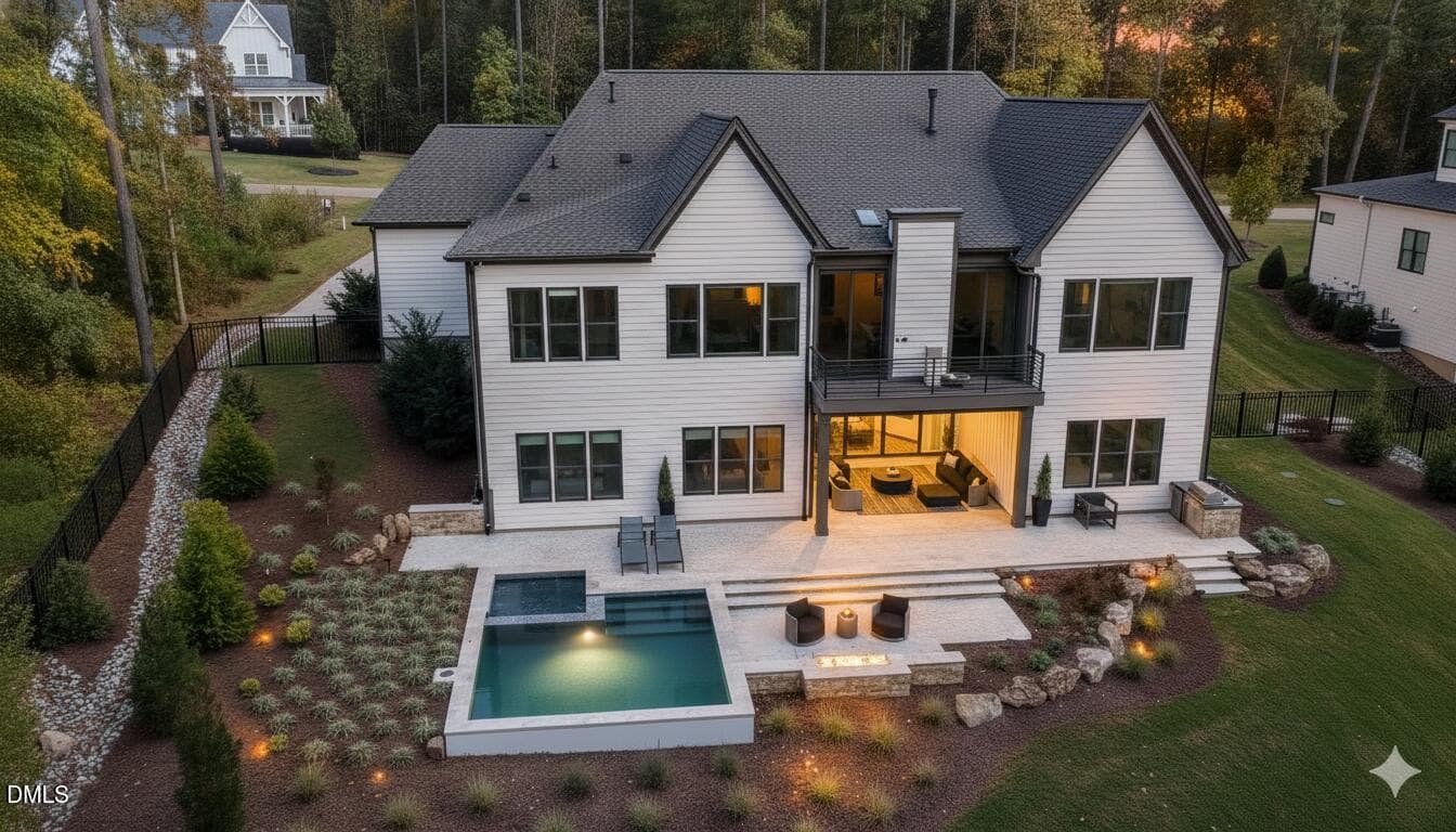 Twilight Pic Rear - 2928 Wexford Pond Way, Wake Forest, NC 27587
