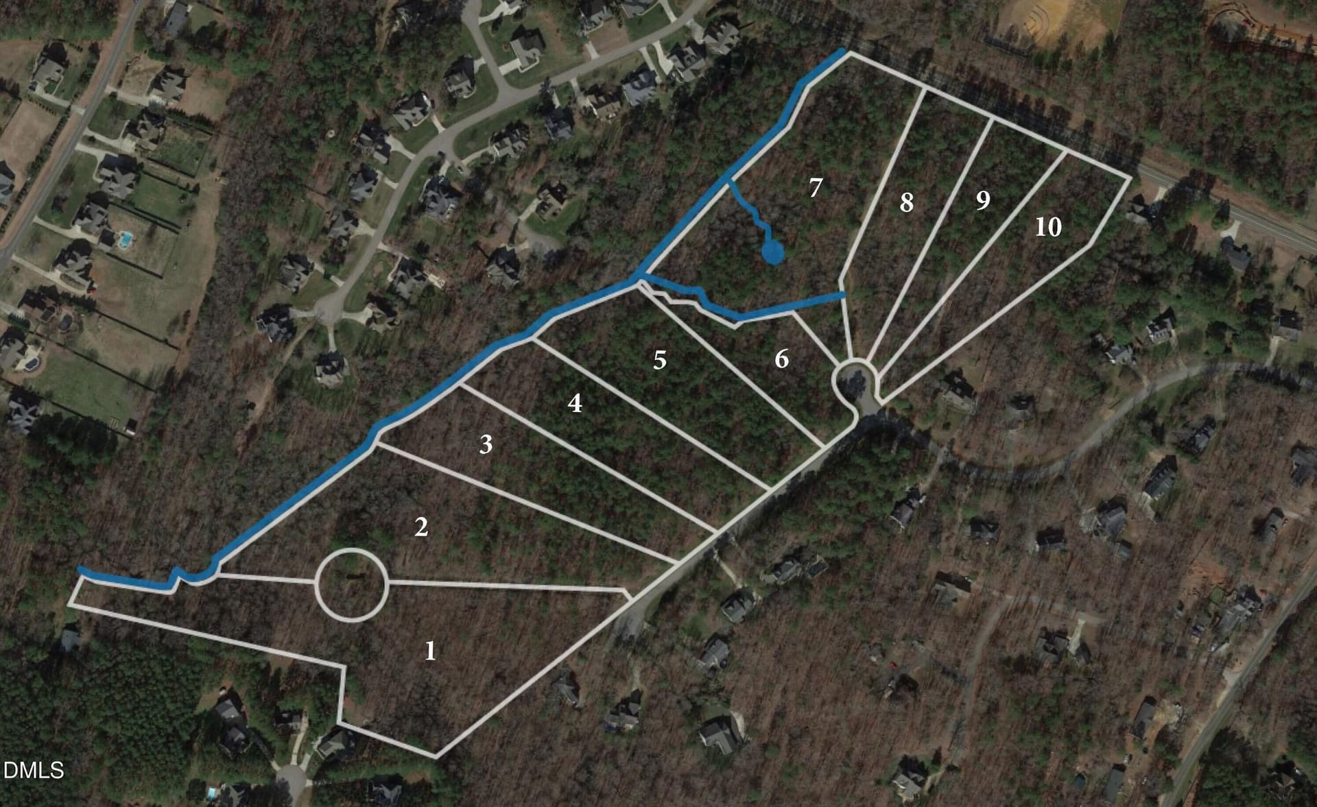 WG Lot Outline Map w Google Earth number - 8421 Portmarnock Court, Wake Forest, NC 27587