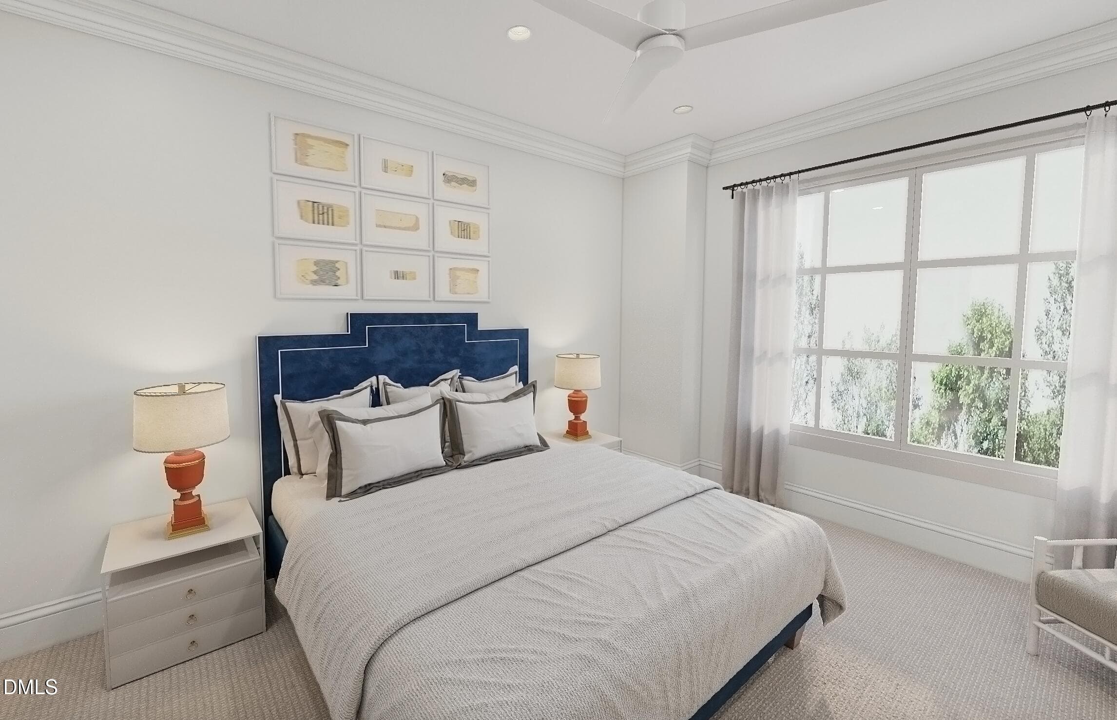 azalea-bedroom-orange-lamps - 1319 Chester Road, Raleigh, NC 27608, Raleigh