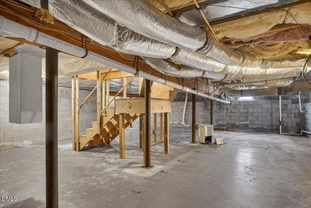 Unfinished basement - 4098 Charlie Harris Road, Oxford, NC 27565