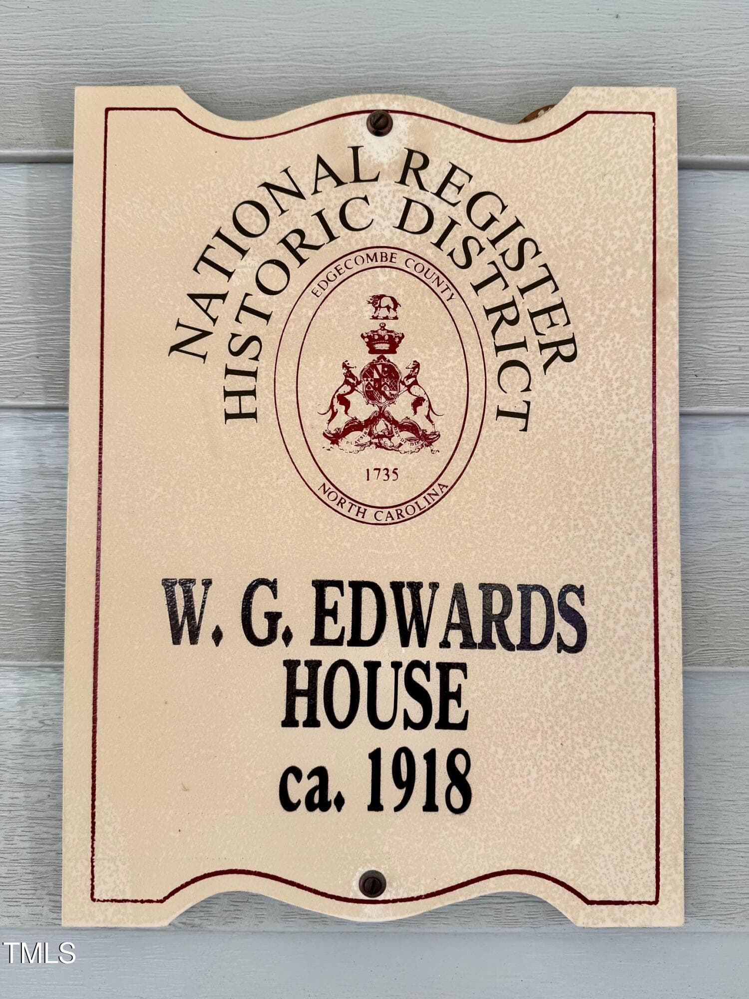 Historic Plaque - 605 Saint David Street, Tarboro, NC 27886