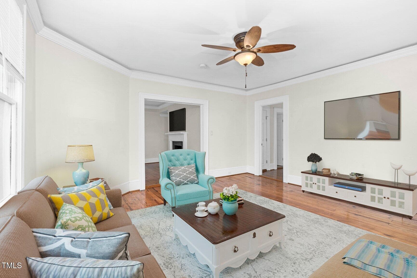 Virtually Staged Living Room - 605 Saint David Street, Tarboro, NC 27886