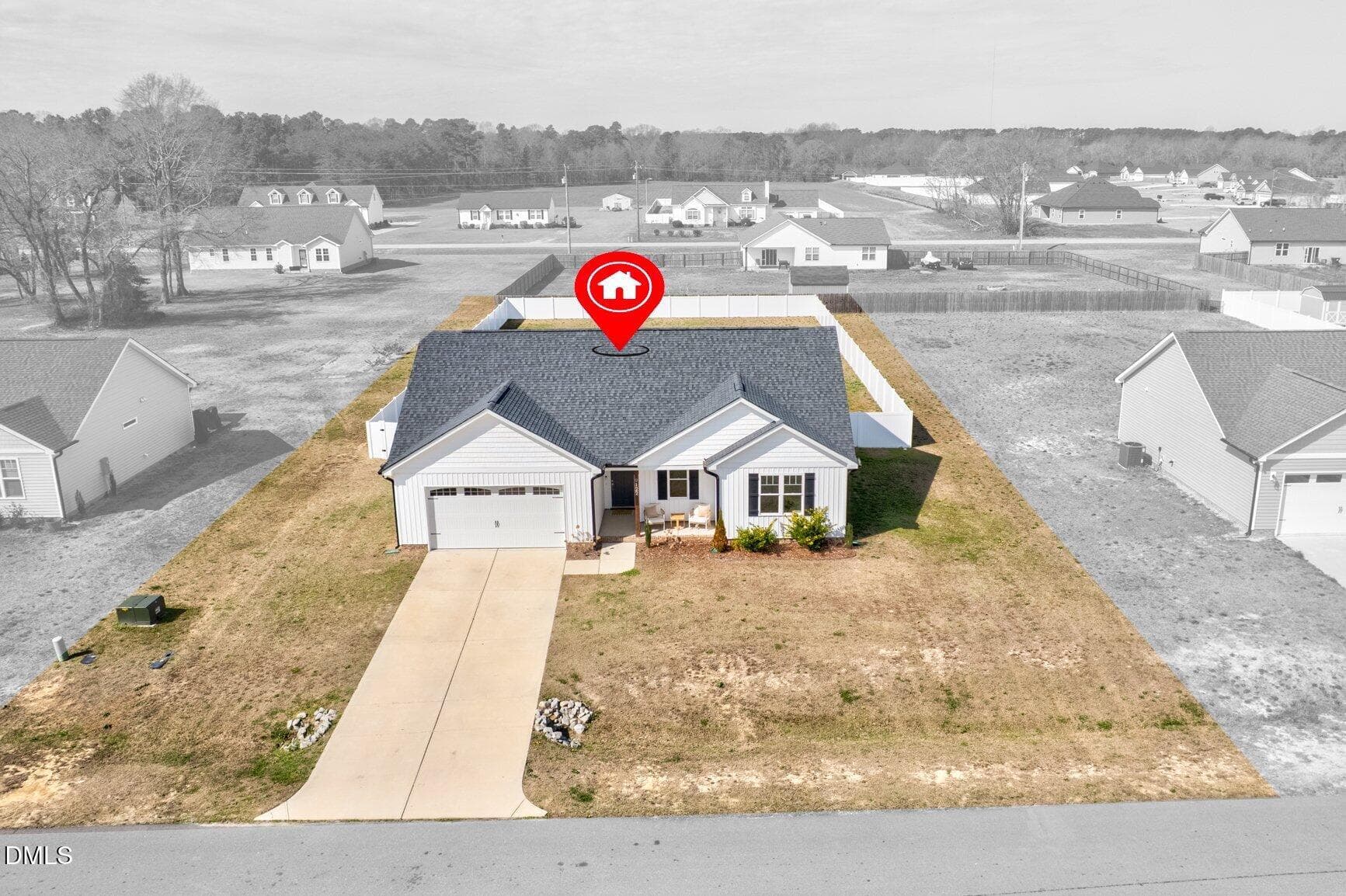 Aerial View - 9122 Byron Court, Bailey, NC 27807
