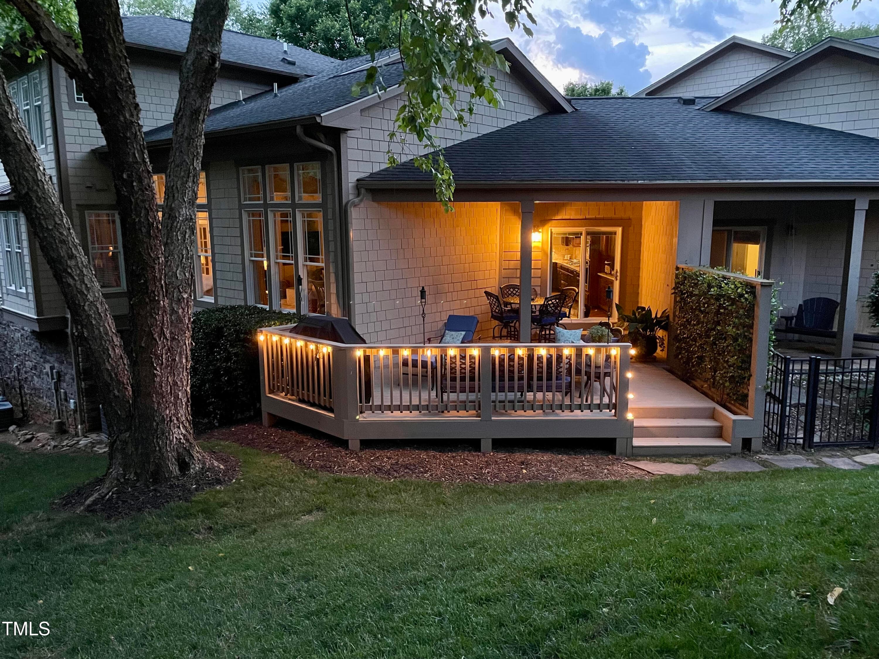 Backyard at Night - 4802 Glenmist Court, Raleigh, NC 27612, Raleigh