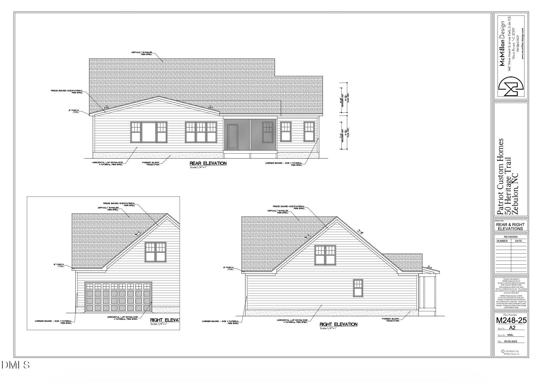 Rear Elevation - 50 Heritage Trail, Zebulon, NC 27597