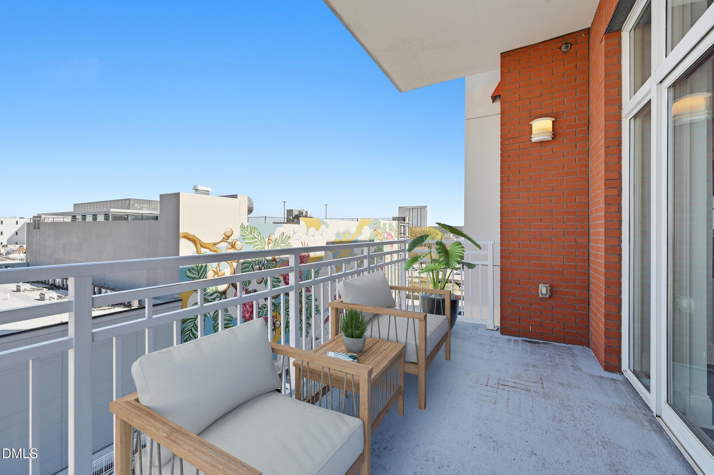 Private balcony staged - 400 W North Street 810, Raleigh, NC 27603, Raleigh