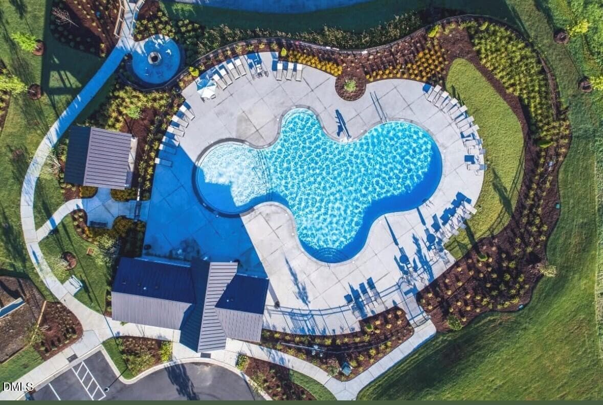 Mews pool overhead shot - 600 Brackenberry Alley, Wake Forest, NC 27587
