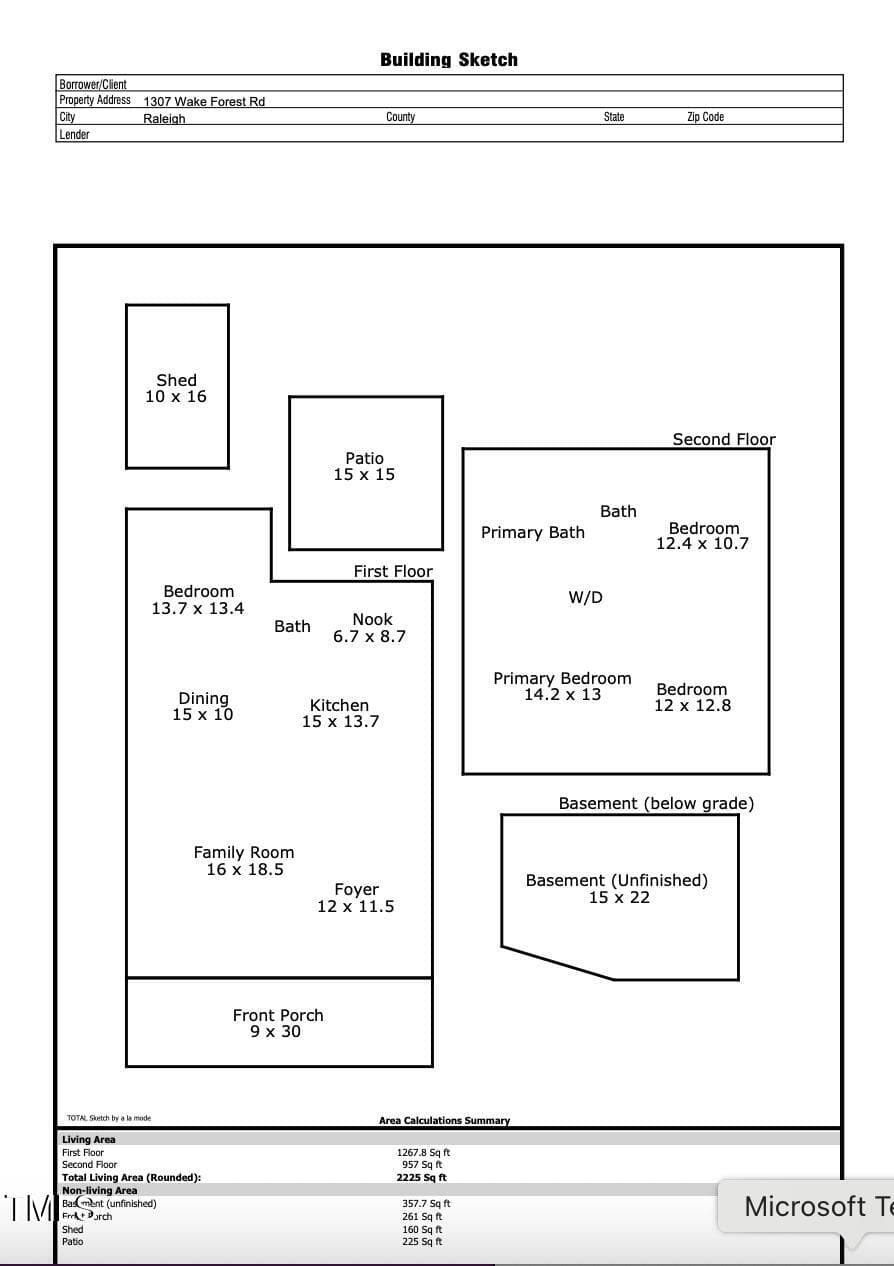 Floor Plan - 1307 Wake Forest Road, Raleigh, NC 27604, Raleigh